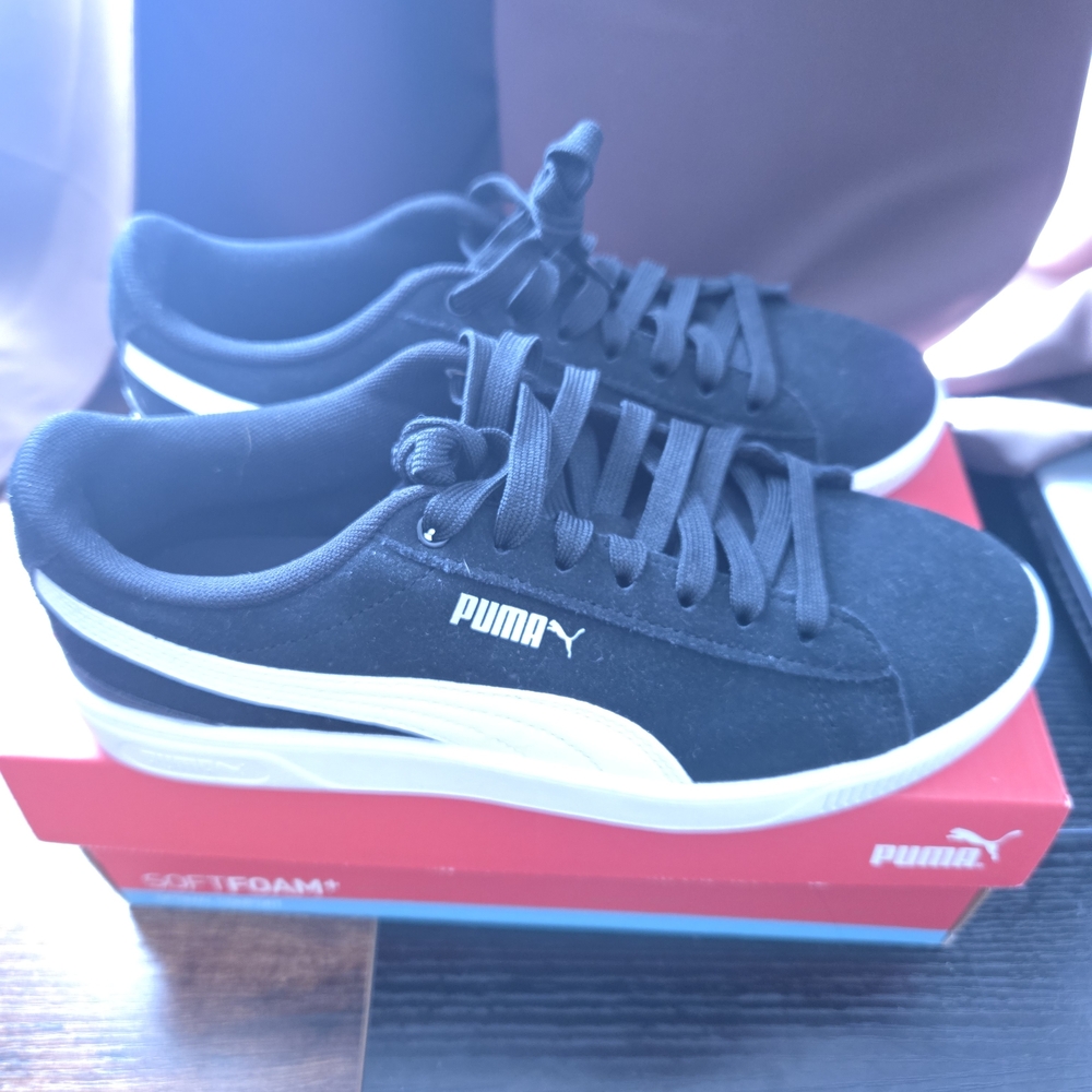 Puma Womens Black and White Sneakers